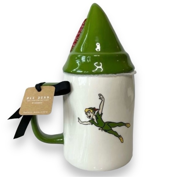 NWT Rae Dunn/Disney NEVER
GROW UP Peter Pan Double Sided Mug
With Topper - Picture 2 of 3